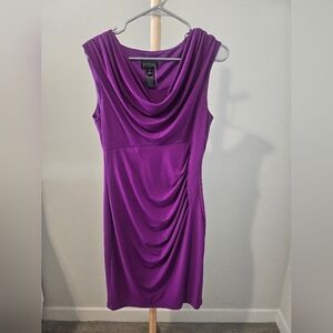 Enfocus Studio Purple Draped Midi Dress